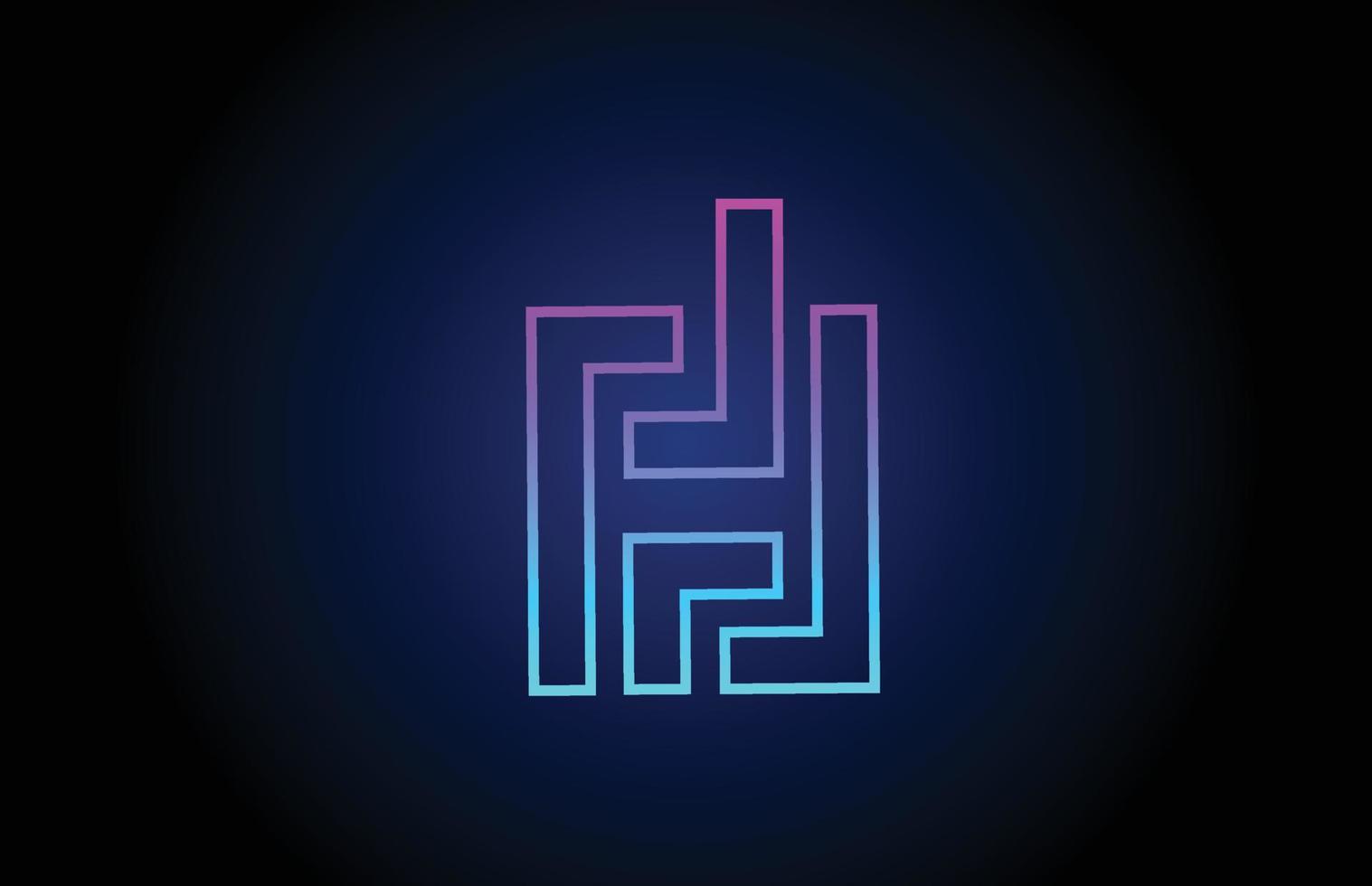 h alfabeto lettera logo design icona con linea. modello creativo per azienda e affari nei colori rosa blu vettore