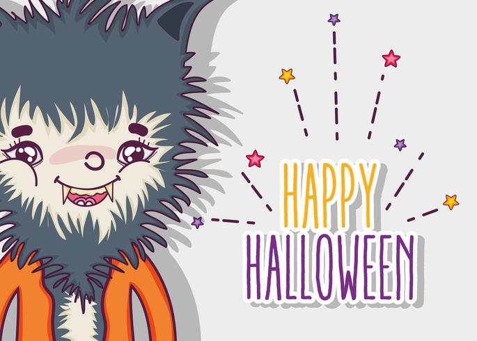 Happy cartoni animati di halloween vettore