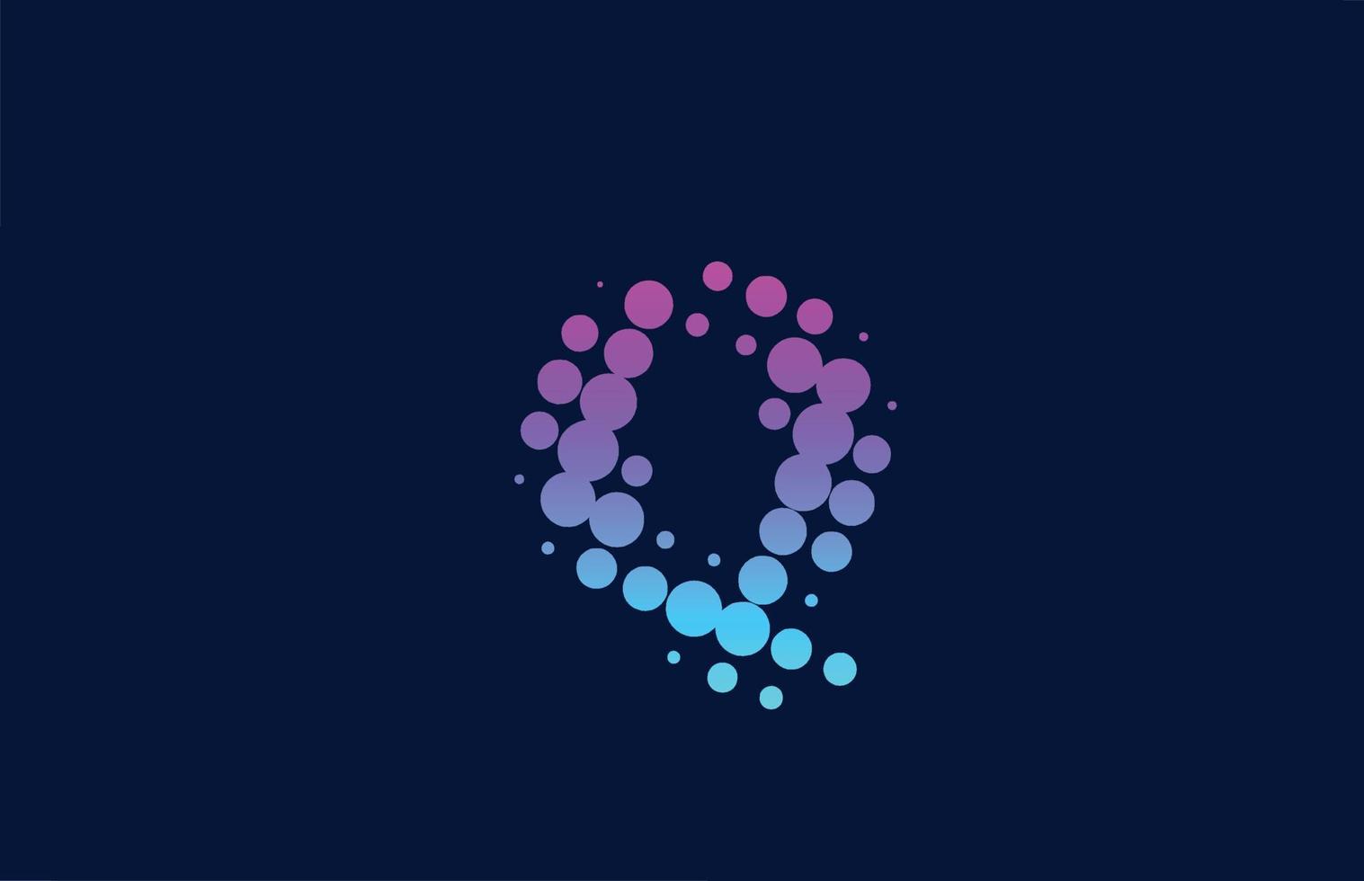 q punto alfabeto lettera logo icona design. modello creativo per affari e società nei colori rosa blu vettore