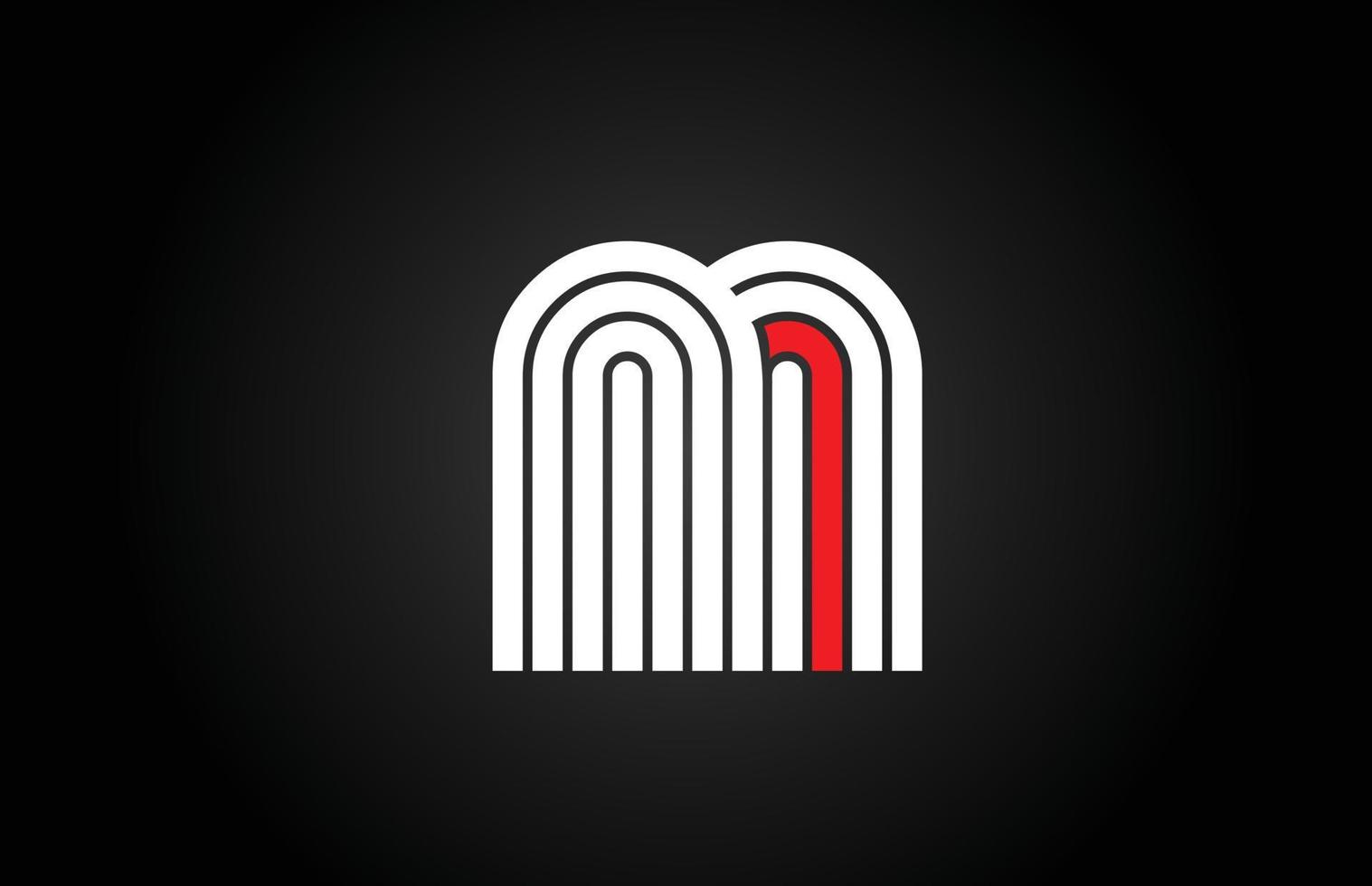 linea m alfabeto lettera icona logo. modello di design creativo per aziende e aziende in bianco e nero vettore