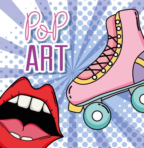 Cartone animato pop art vettore