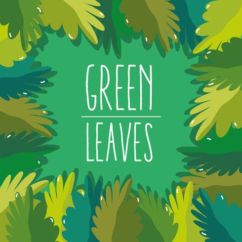 Cartone animato di foglie verdi vettore