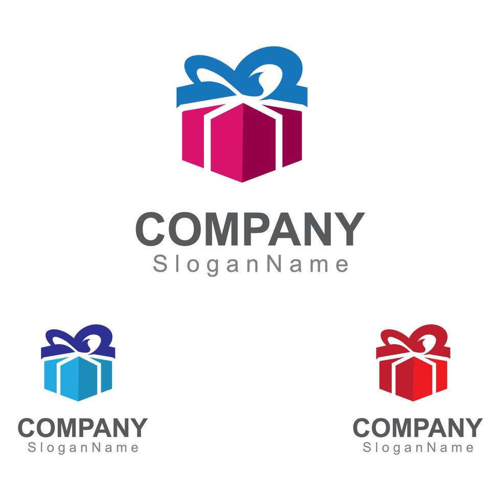 confezione regalo sorpresa logo design modello vettoriale immagine art