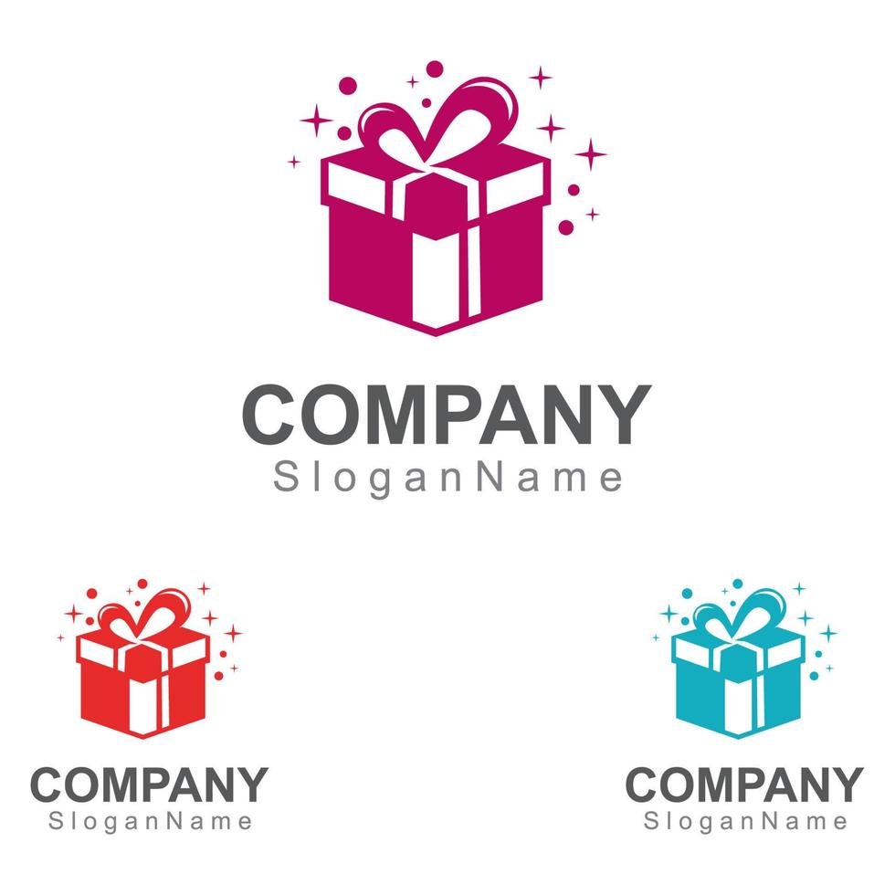 confezione regalo sorpresa logo design modello vettoriale immagine art