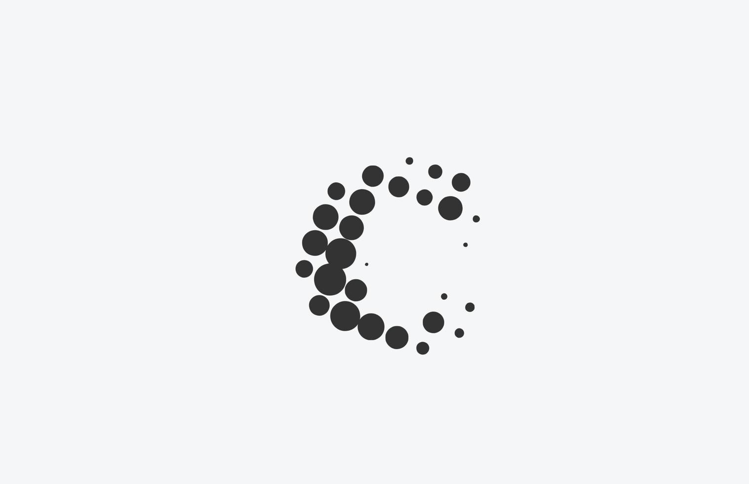 c punteggiato alfabeto lettera icona logo design. modello creativo per affari con punto vettore