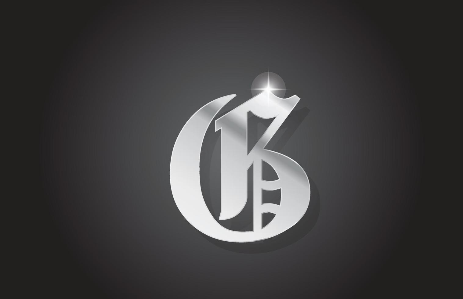 g design dell'icona del logo della lettera dell'alfabeto grigio vintage. modello creativo per azienda con stile metal vettore