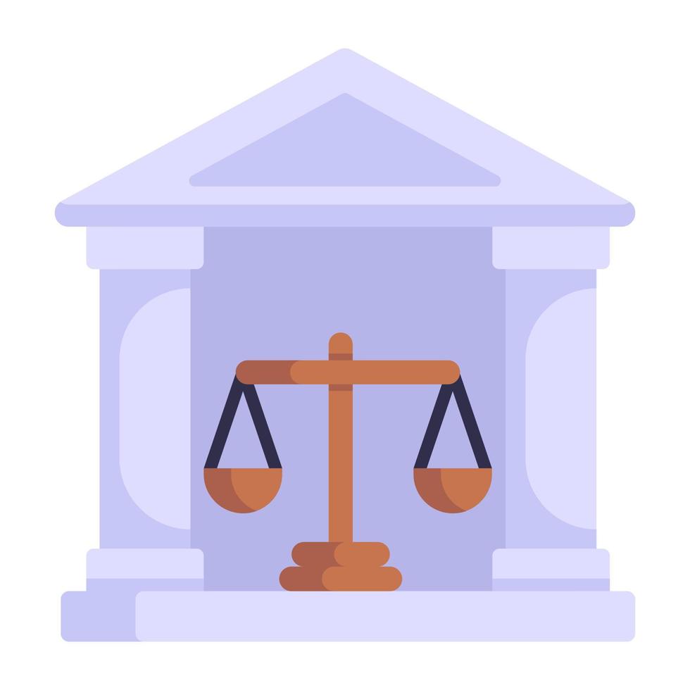 bilancia, simbolo dell'icona piatta della giustizia vettore