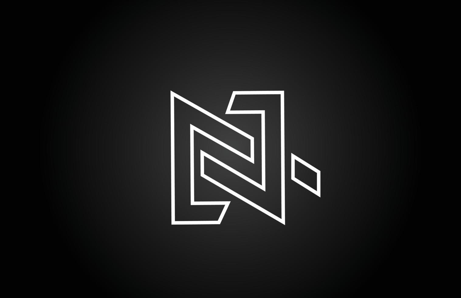 linea n disegno dell'icona del logo della lettera dell'alfabeto in bianco e nero. modello creativo per azienda e business vettore