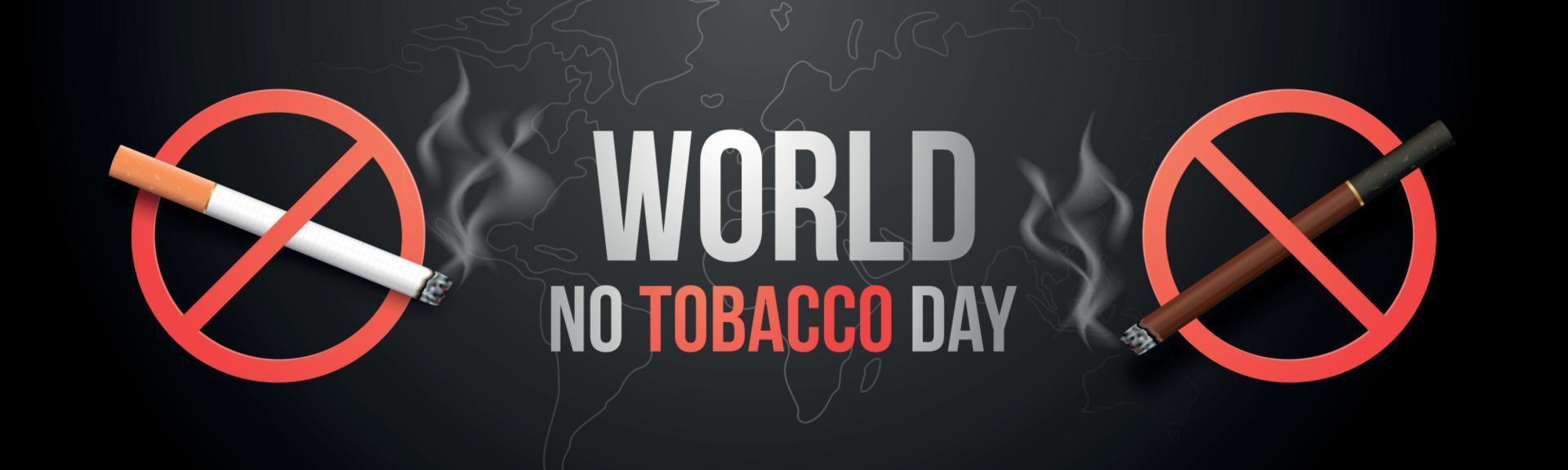 banner della giornata mondiale senza tabacco. vettore