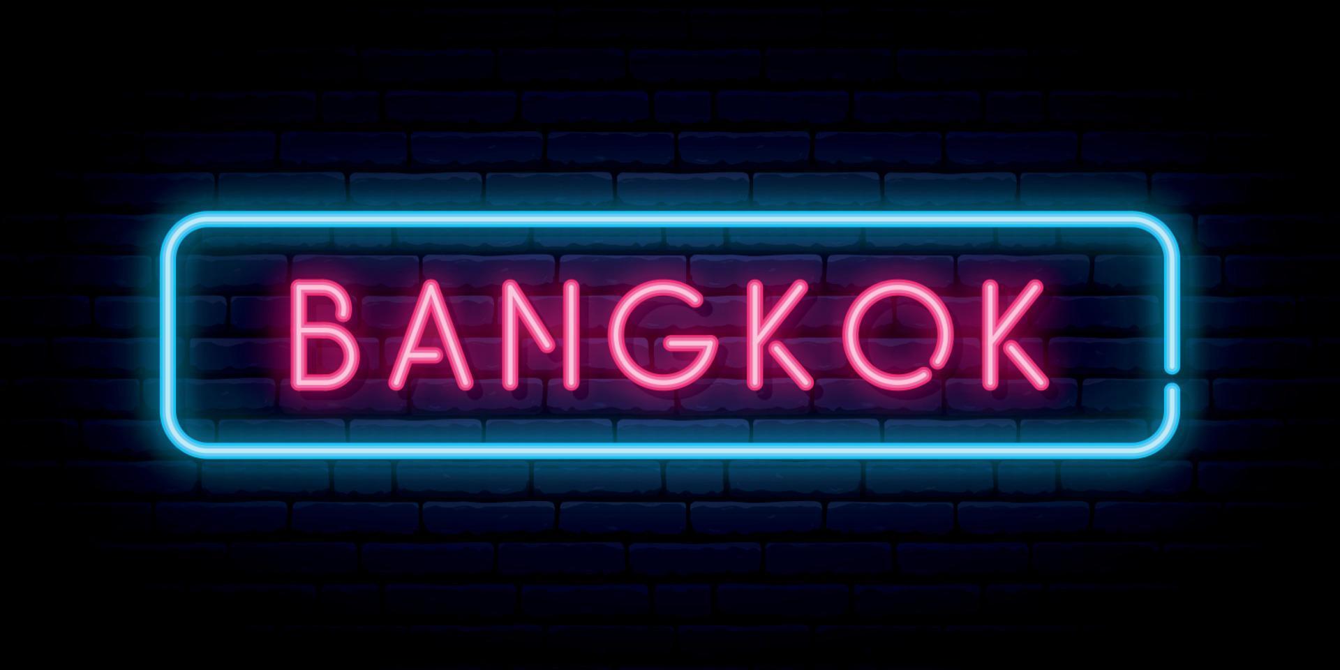 insegna al neon di Bangkok. vettore