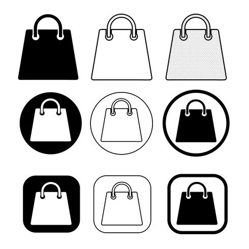 Icona del sacchetto di acquisto Segno del pacchetto di vendita vettore