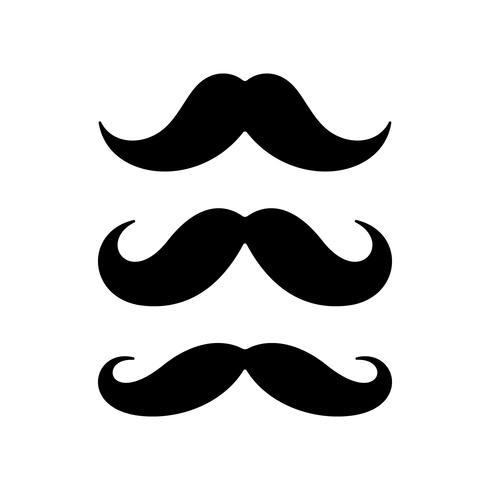 Set di icone piatte baffi vettore