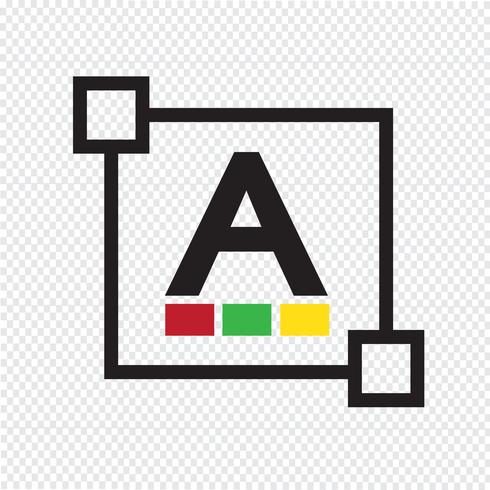 Icona della lettera di modifica del carattere di colore del testo vettore