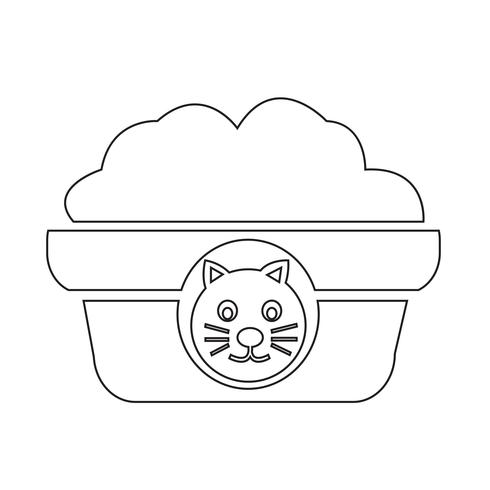 Icona di cibo per gatti per animali domestici vettore