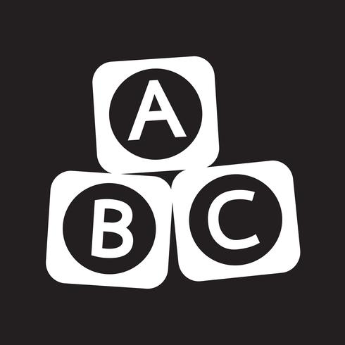 Icona del blocchetto del mattone del giocattolo del bambino di ABC vettore