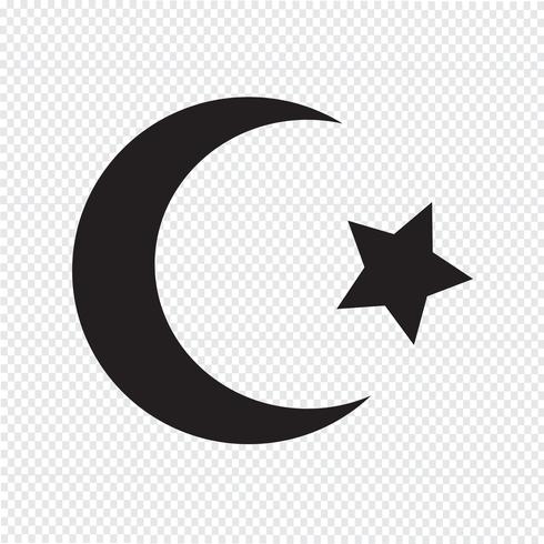 Simbolo dell&#39;islam Icona a mezzaluna stellata vettore
