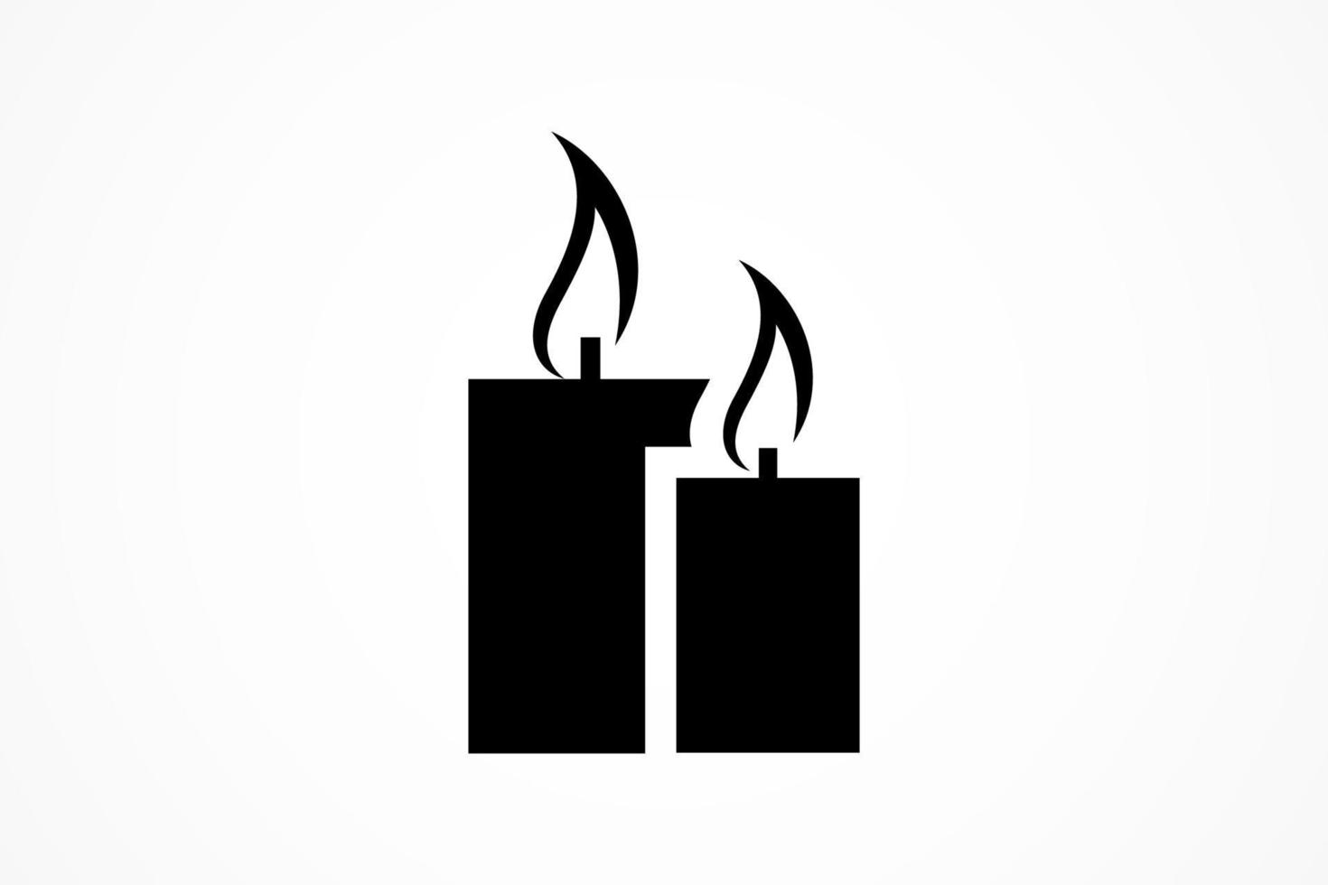 modello di logo della candela della siluetta vettore