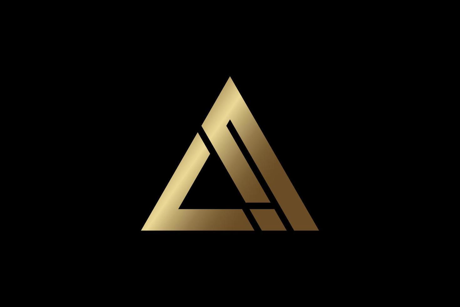 logo astratto triangolo d'oro vettore