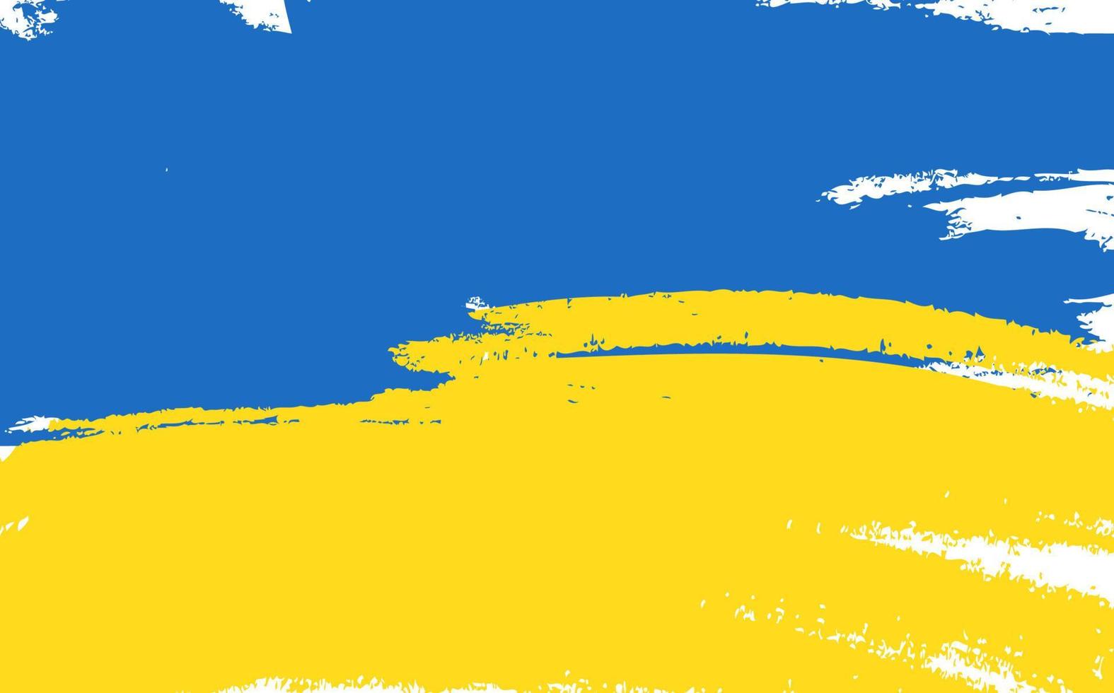 pennellata grunge con bandiera nazionale dell'ucraina, pittura bandiera dell'ucraina. simbolo, poster, stendardo della bandiera nazionale. disegno ad acquerello in stile. sfondo giallo blu vettoriale