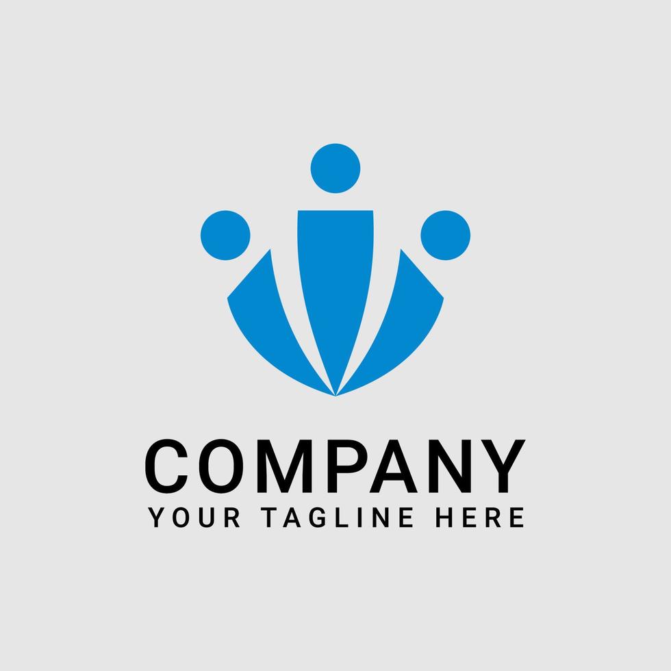 design del logo aziendale creativo con icona di persone vettore