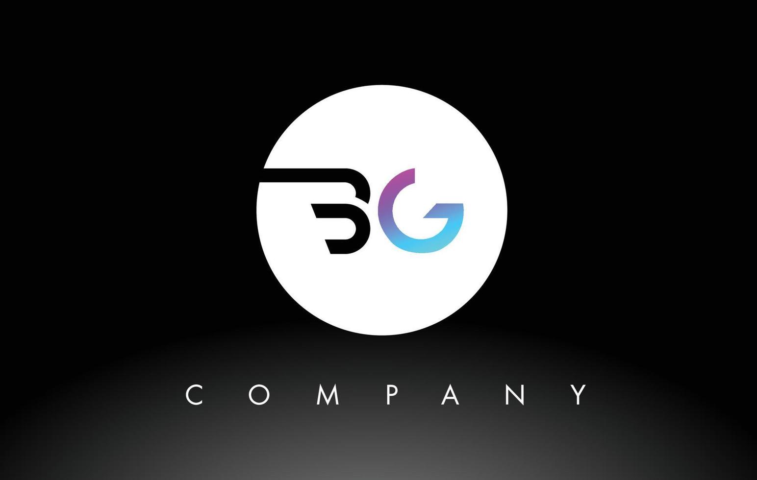 logo bg nero viola. vettore di disegno della lettera.