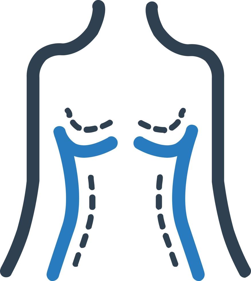 icona di chirurgia plastica, icona del corpo di donna vettore