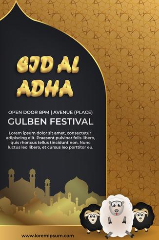 poster design moderno eid modello di mubarak vettore