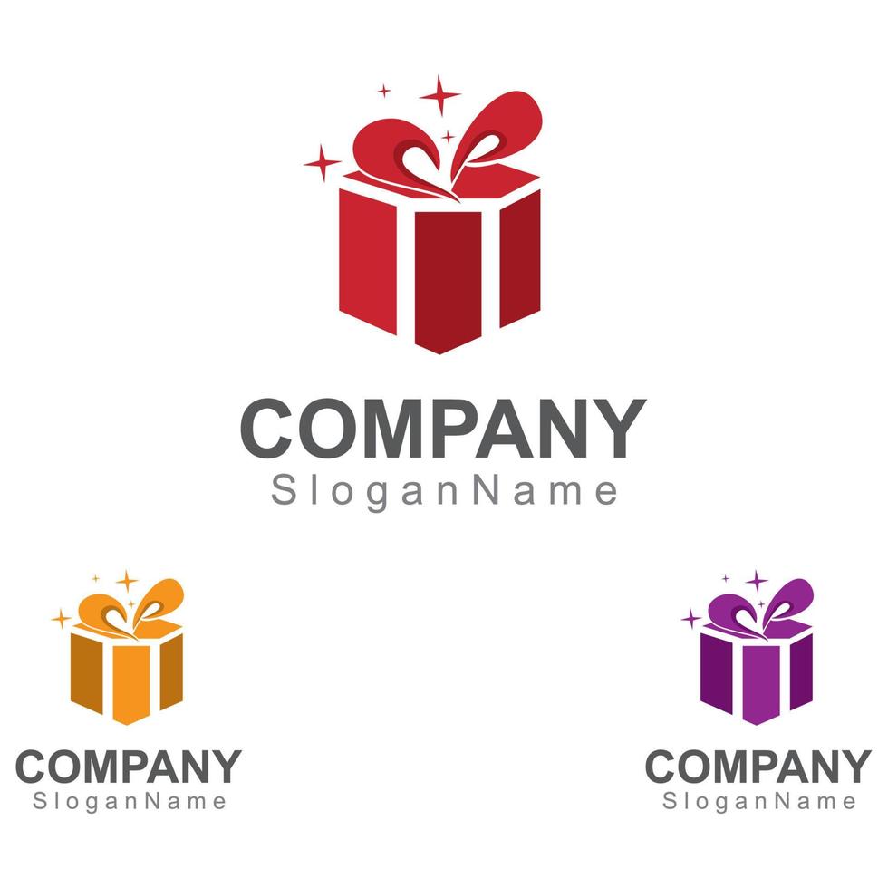 confezione regalo sorpresa logo design modello vettoriale immagine art