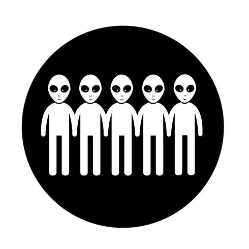 Segno di simbolo di icona aliena vettore
