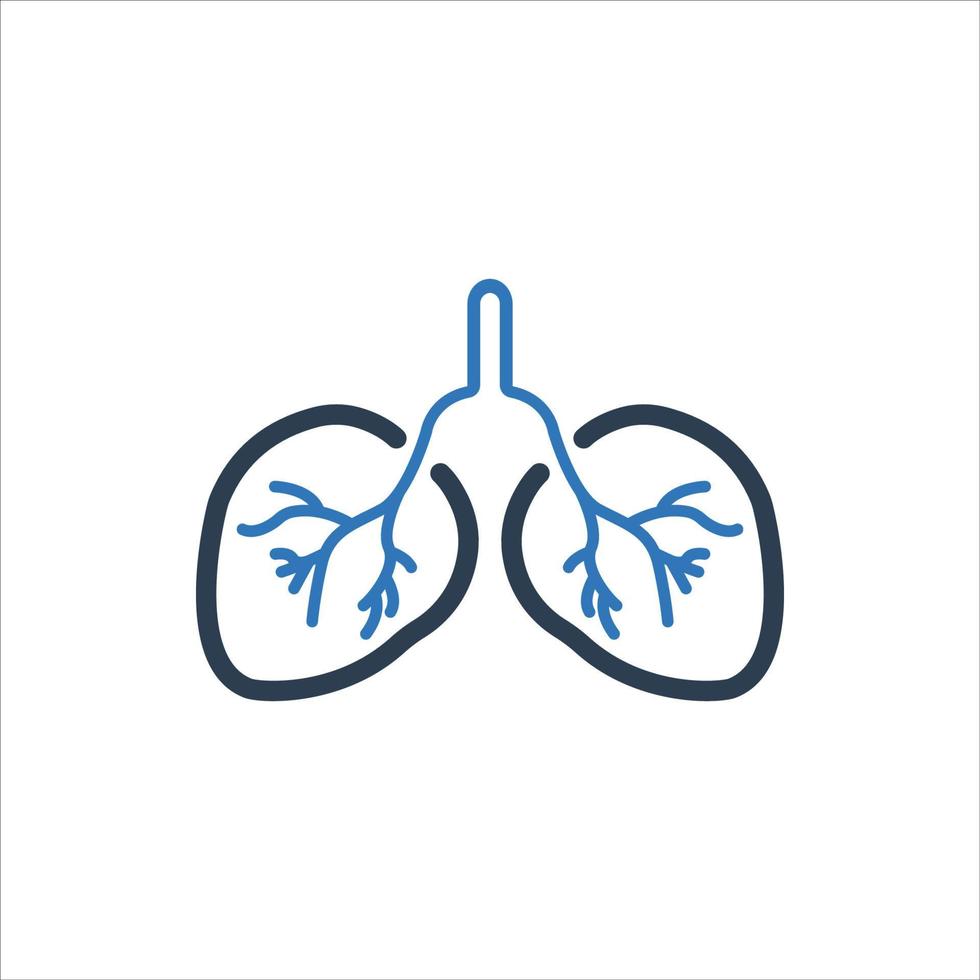 icona dei polmoni umani, icona di pneumologia vettore