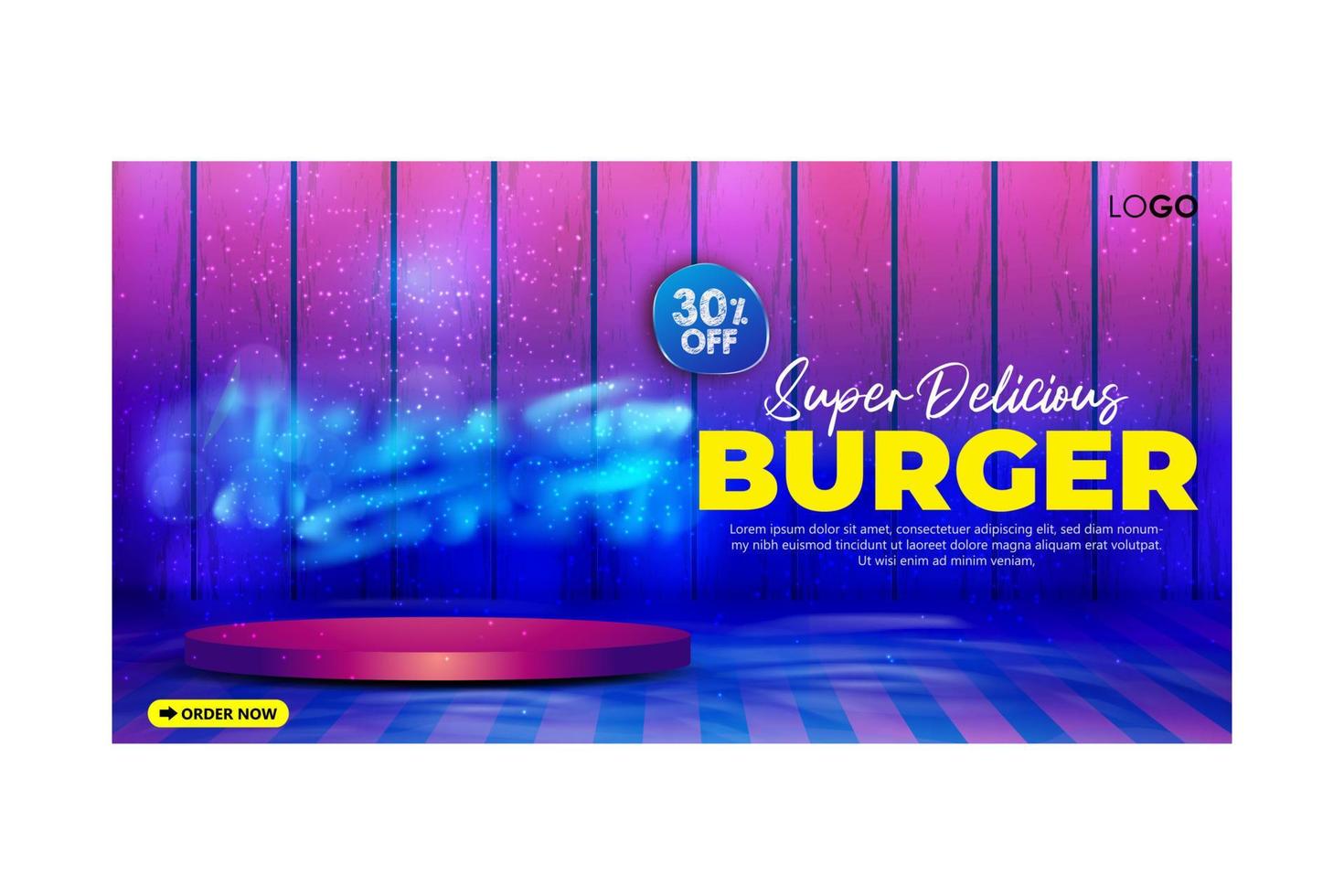 modello di post banner social media hamburger delizioso speciale vettore