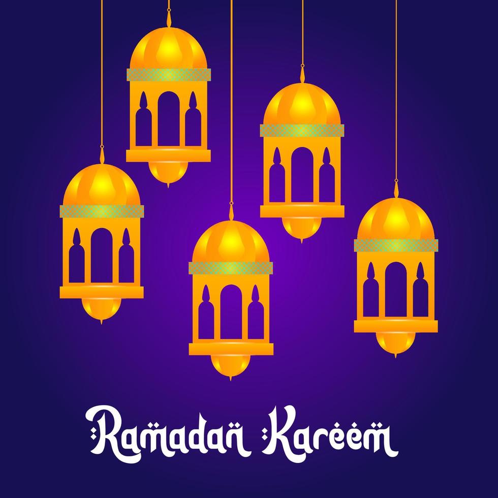 sfondo islamico del ramadan kareem di saluto di lusso vettore