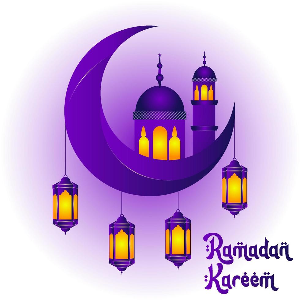 sfondo islamico del ramadan kareem di saluto di lusso vettore