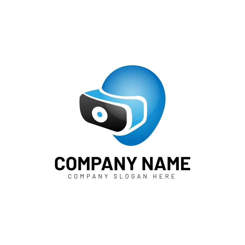 design del logo della tecnologia della realtà virtuale vettore
