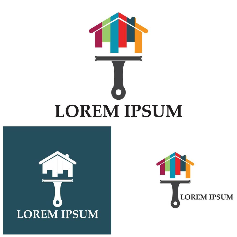 modello di progettazione del logo dell'icona di vettore del servizio di pittura della casa colorata