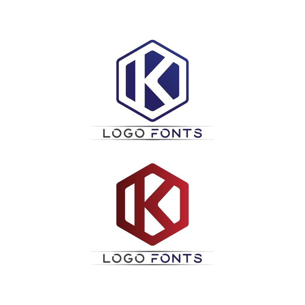 k logo e set di lettere icona design k lettera font concept logo aziendale vettore e design società iniziale