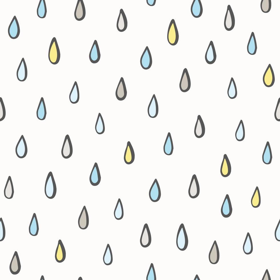 modello di gocce di pioggia disegnate a mano. stampa senza cuciture delle gocce di pioggia di doodle di vettore. sfondo astratto. vettore