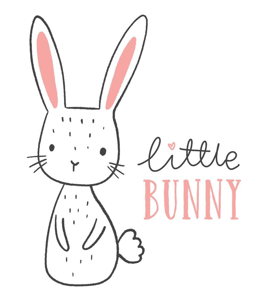 illustrazione vettoriale simpatico coniglietto. disegno del personaggio del coniglietto dolce.