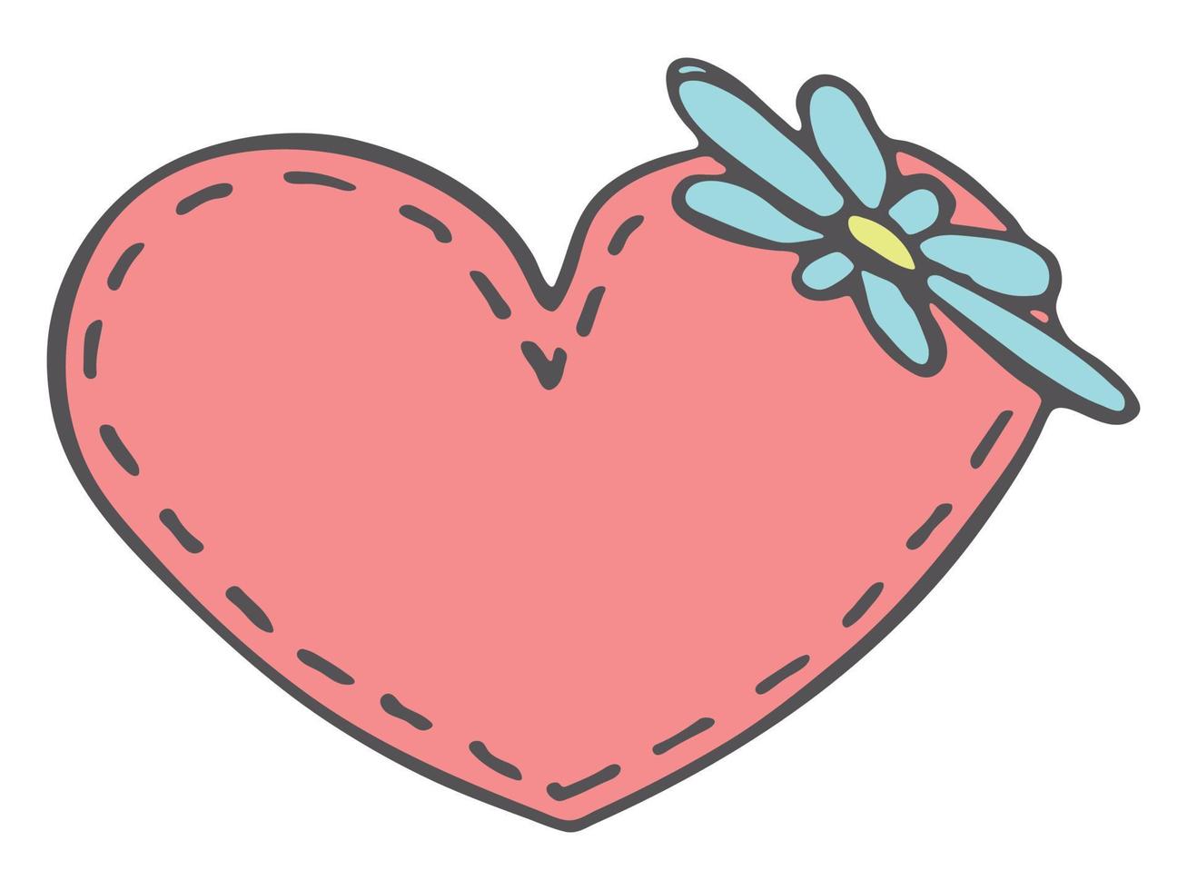 semplice illustrazione del cuore disegnata a mano isolata su uno sfondo bianco. carino doodle del cuore di san valentino. vettore