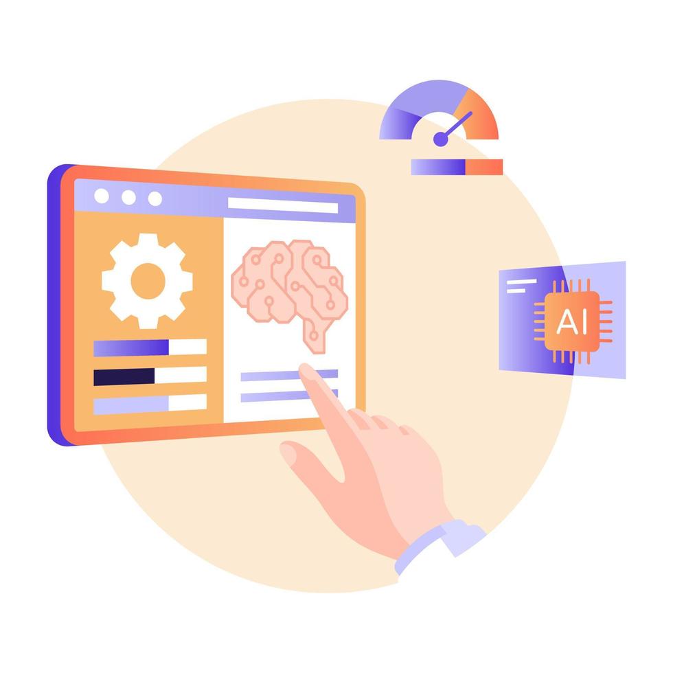 cervello e illustrazione mobile e piatta di servizi neurologici vettore