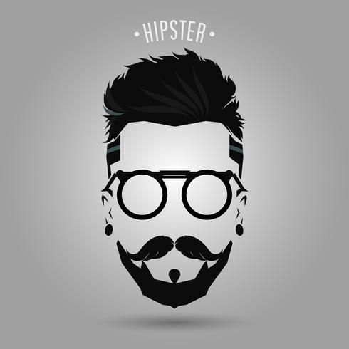 simbolo della barba hipster vettore