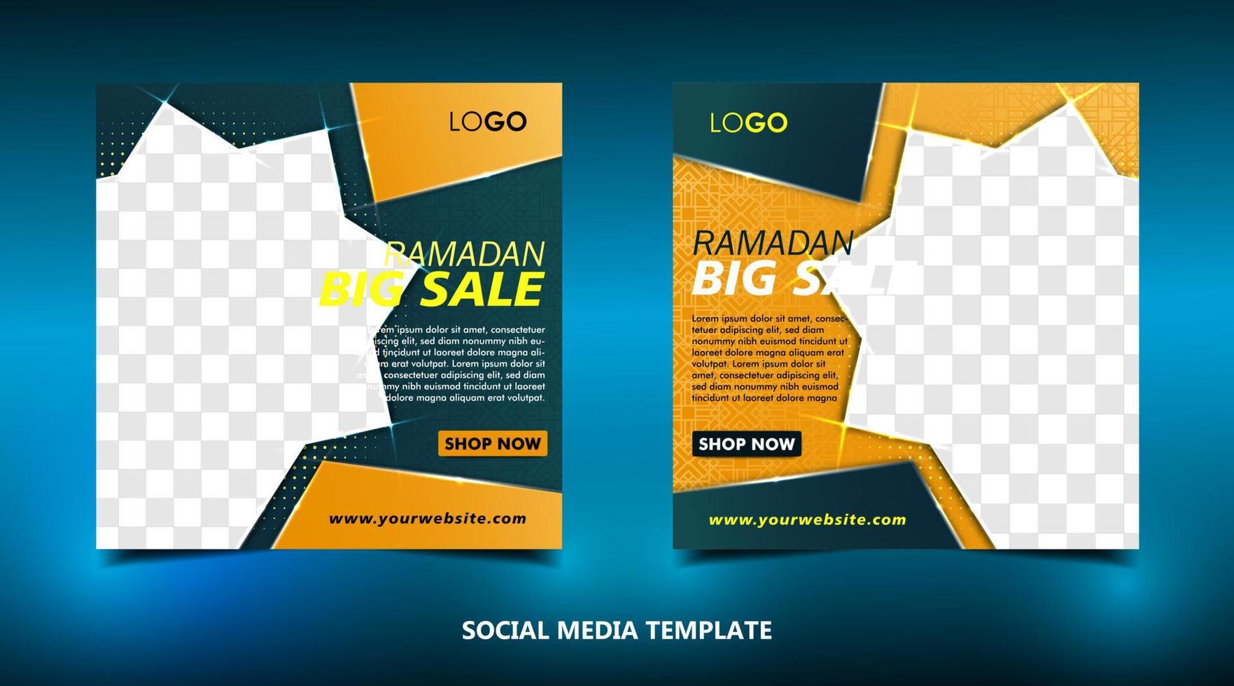modello di banner post sui social media di vendita ramadan vettore
