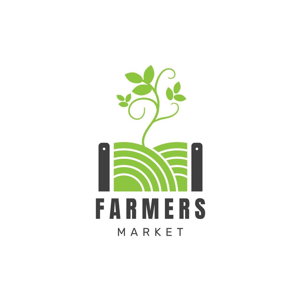 logo del mercato degli agricoltori design piatto. - vettore. vettore