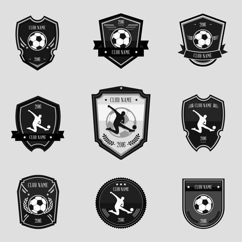 Emblemi di calcio nero vettore