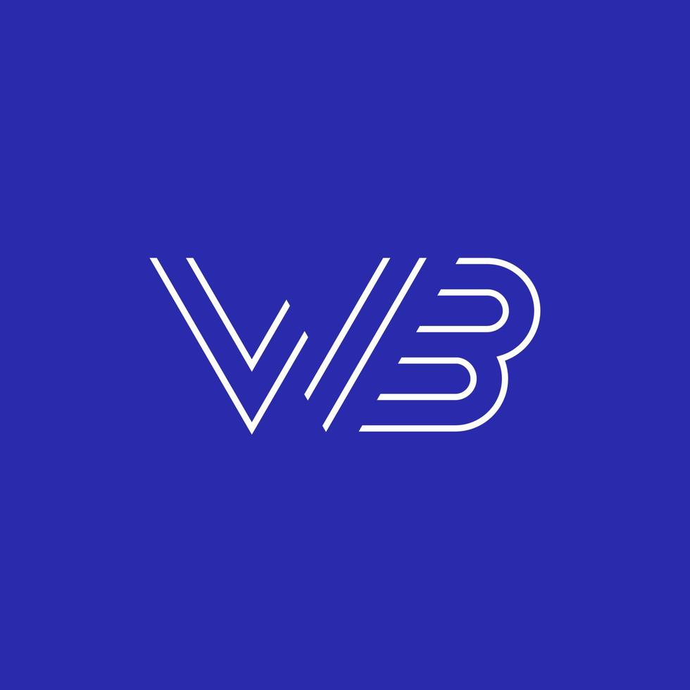 logo lettere wb, monogramma di linea, vettore