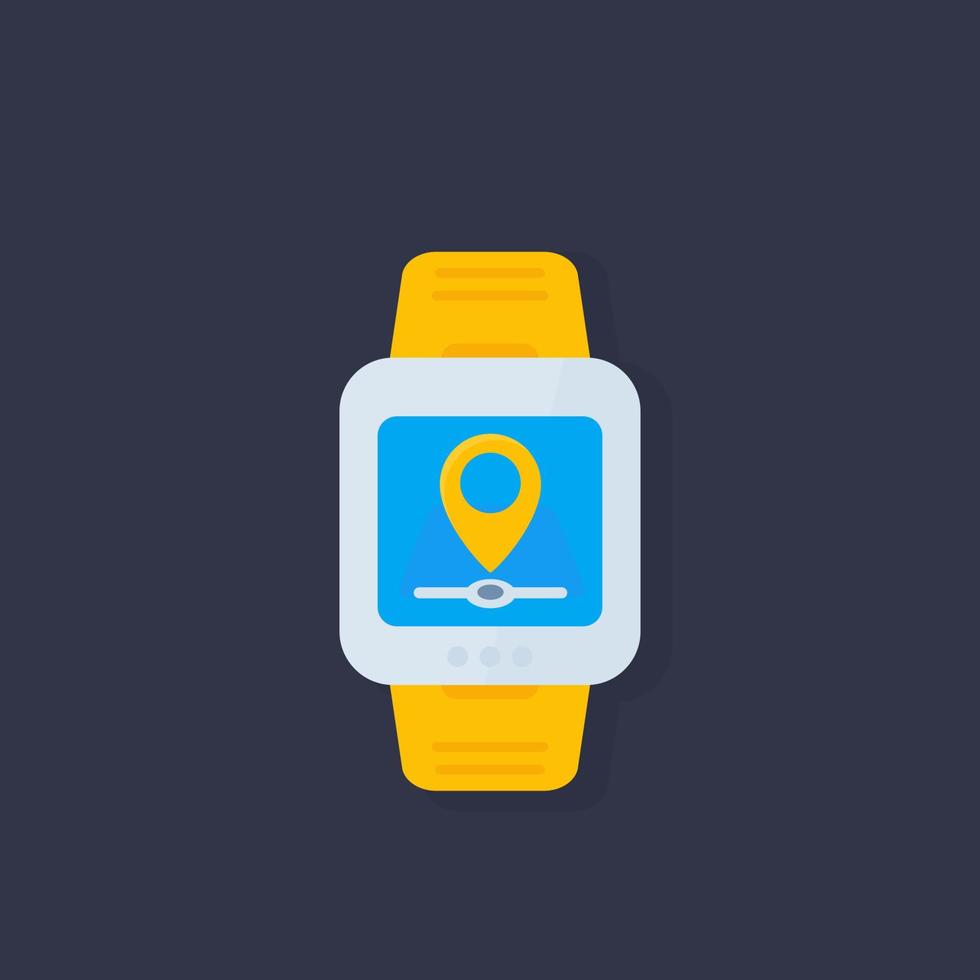 tracciamento gps, navigazione con smartwatch vettore