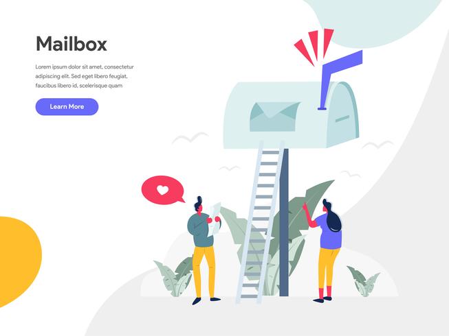 Concetto dell&#39;illustrazione della cassetta delle lettere. Concetto di design piatto moderno di progettazione di pagine web per sito Web e sito Web mobile. Illustrazione di vettore 10 EPS