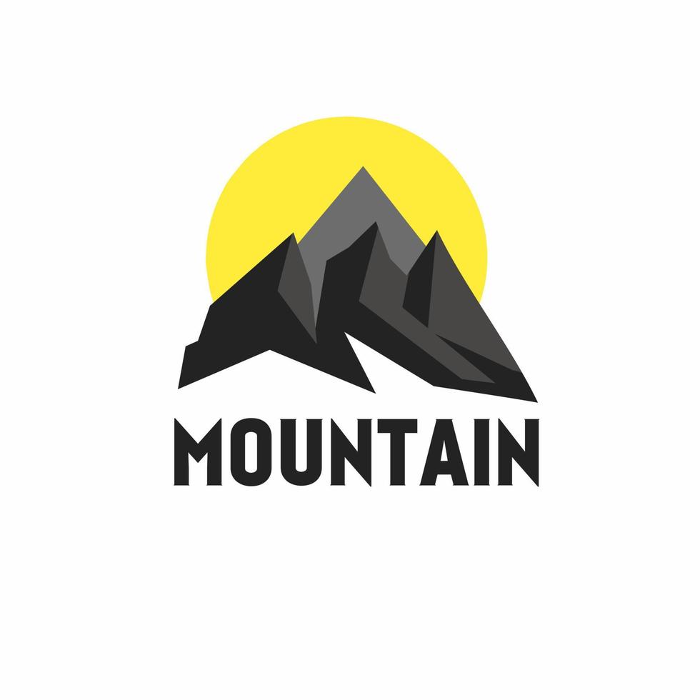 illustrazione vettoriale del logo dell'emblema della montagna
