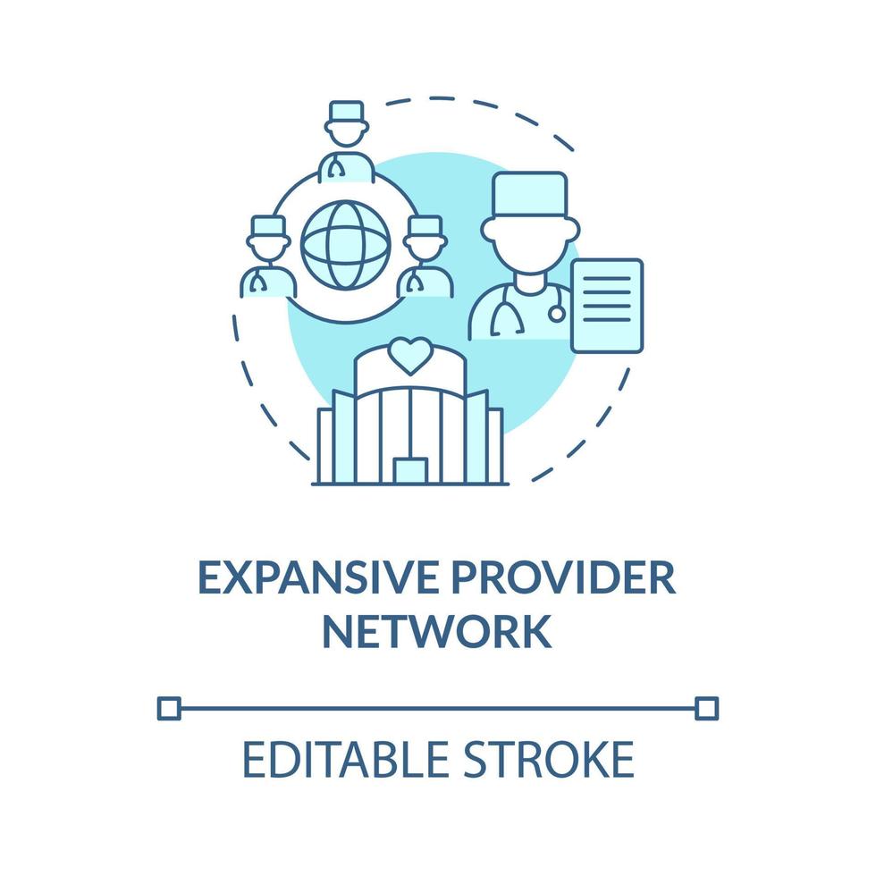 icona del concetto turchese della rete del provider espansiva. solido piano di rimborso idea astratta linea sottile illustrazione. disegno di contorno isolato. tratto modificabile. roboto-medium, una miriade di caratteri pro-grassetto utilizzati vettore