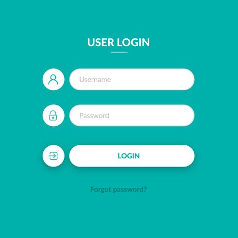 Modello di progettazione di pagina di login web semplice vettore